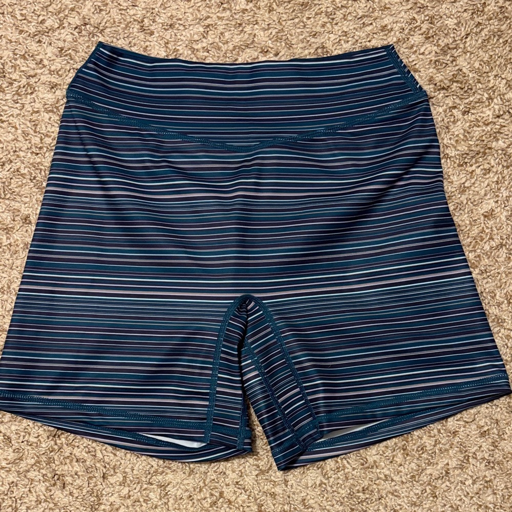 Liaison the Label Bridge Shorts-Teal and Plum Stripes